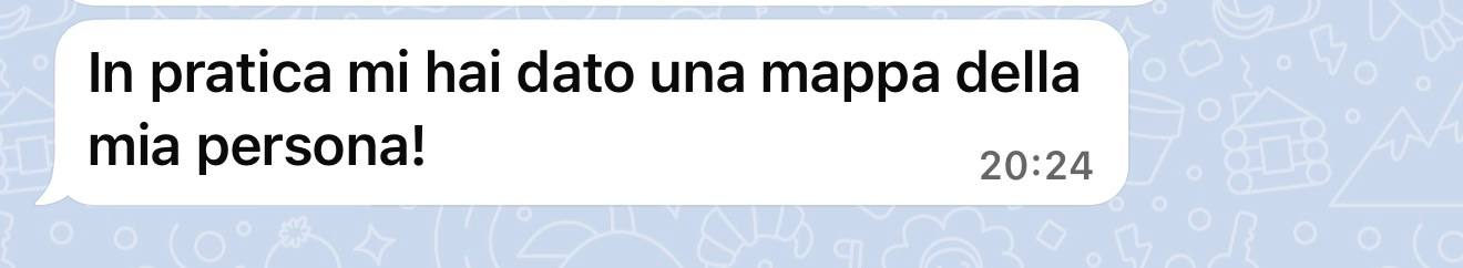 Recensione di una cliente che descrive l’analisi come una mappa di sé